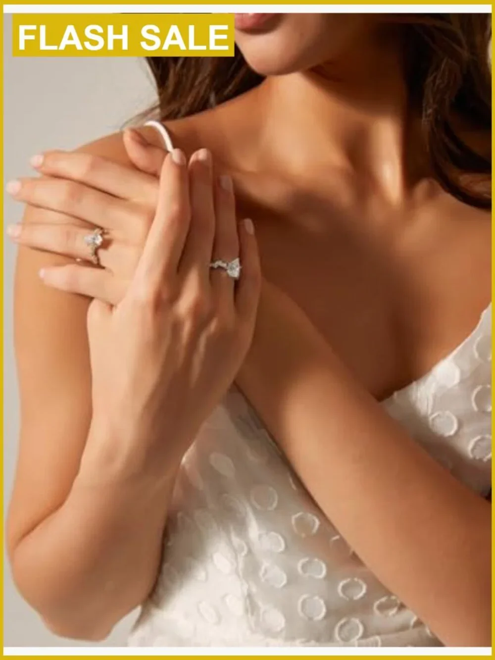 2CT Sterling Silver Cubic Zirconia Engagement Ring Wedd